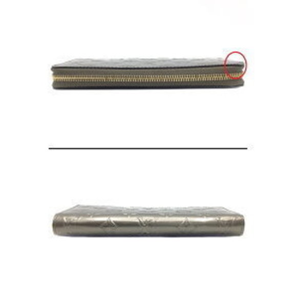 LOUIS VUITTON Zippy Wallet Champagne Metalize Grey Long Vernis - Picture 3 of 16